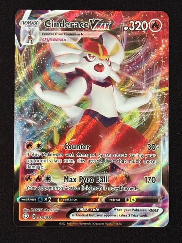 Cinderace vmax 019 072 - cinderace, holo